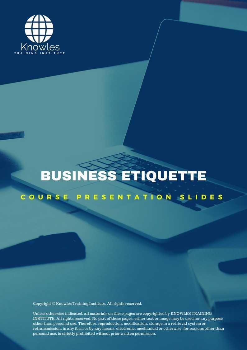 Business Etiquette Training Course in Kenya Presentation Slides