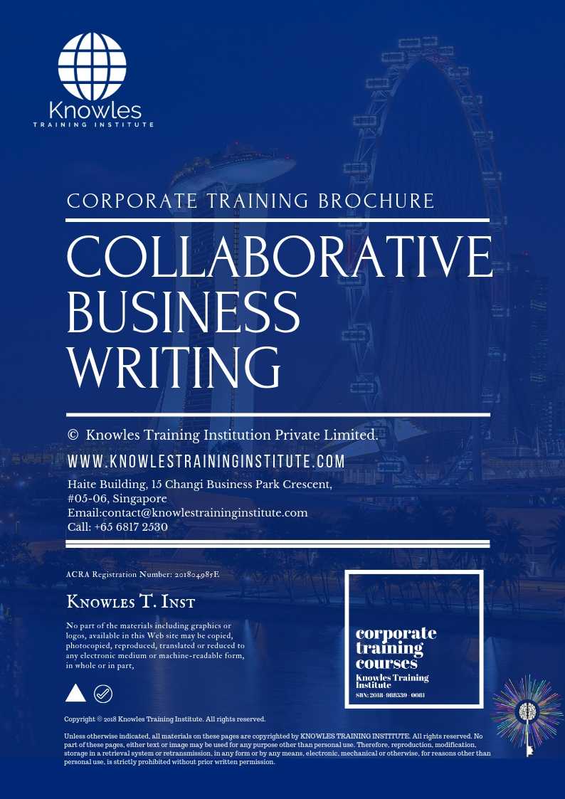 Collaborative Business Writing Course in Kenya Brochure