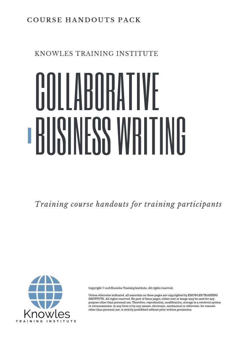 Collaborative Business Writing Course in Kenya Handouts