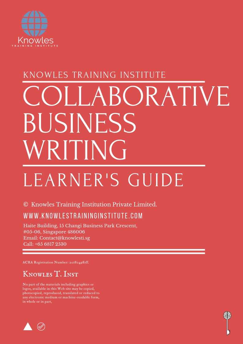 Collaborative Business Writing Course in Kenya Learner’s Guide
