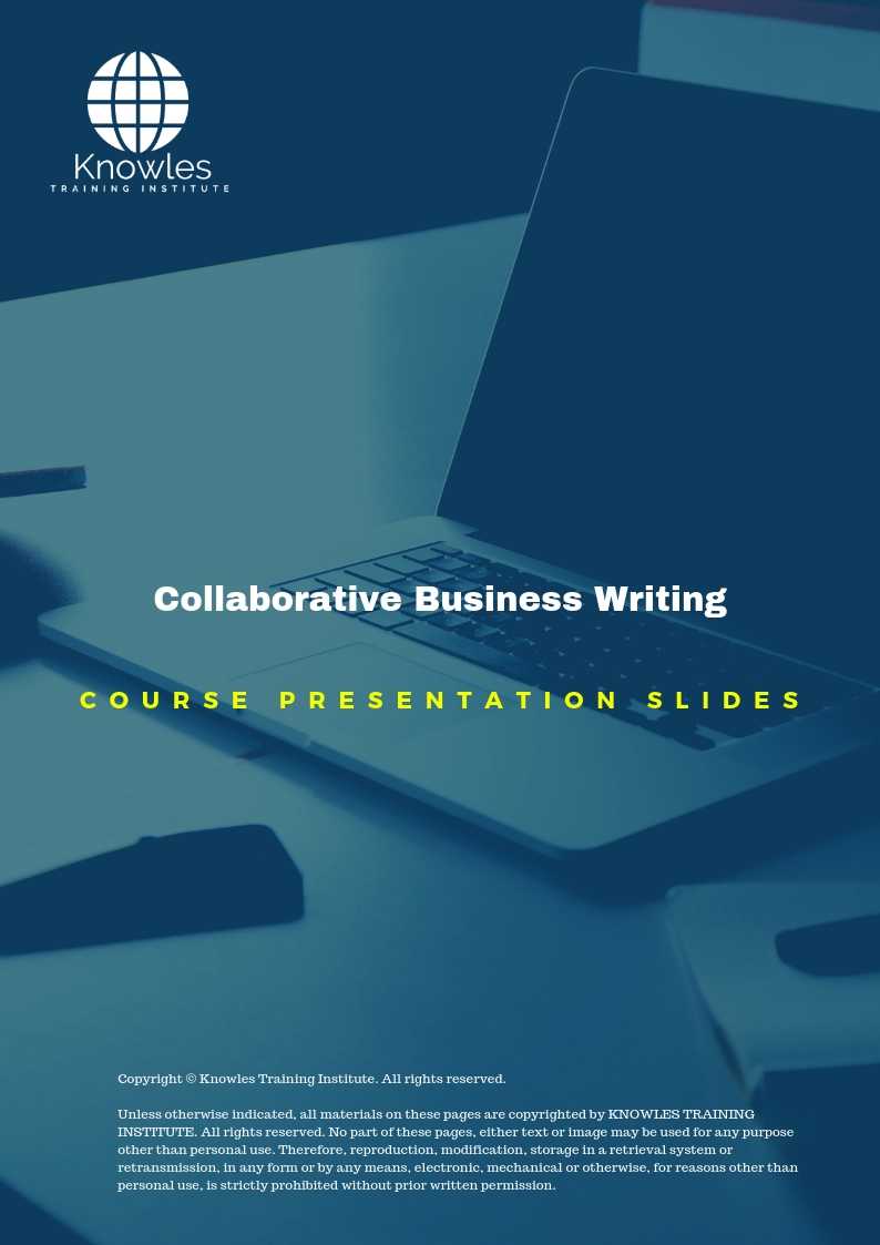 Collaborative Business Writing PPT Slides Used During Course in Kenya