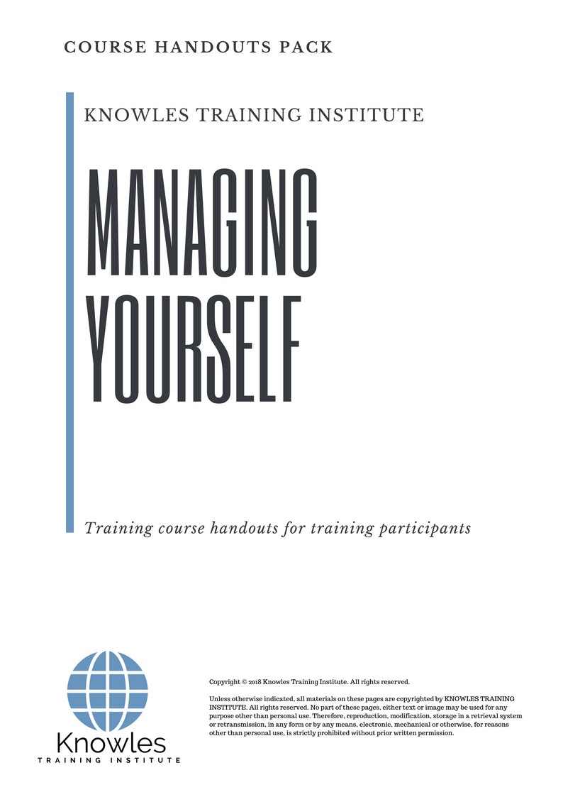 Course Handouts For Managing Yourself Training Course in Kenya