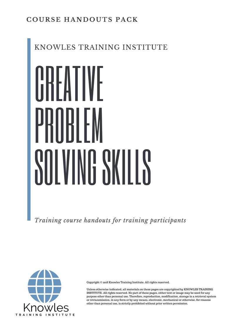 Creative Problem Solving Skills Training Course in Kenya Handouts