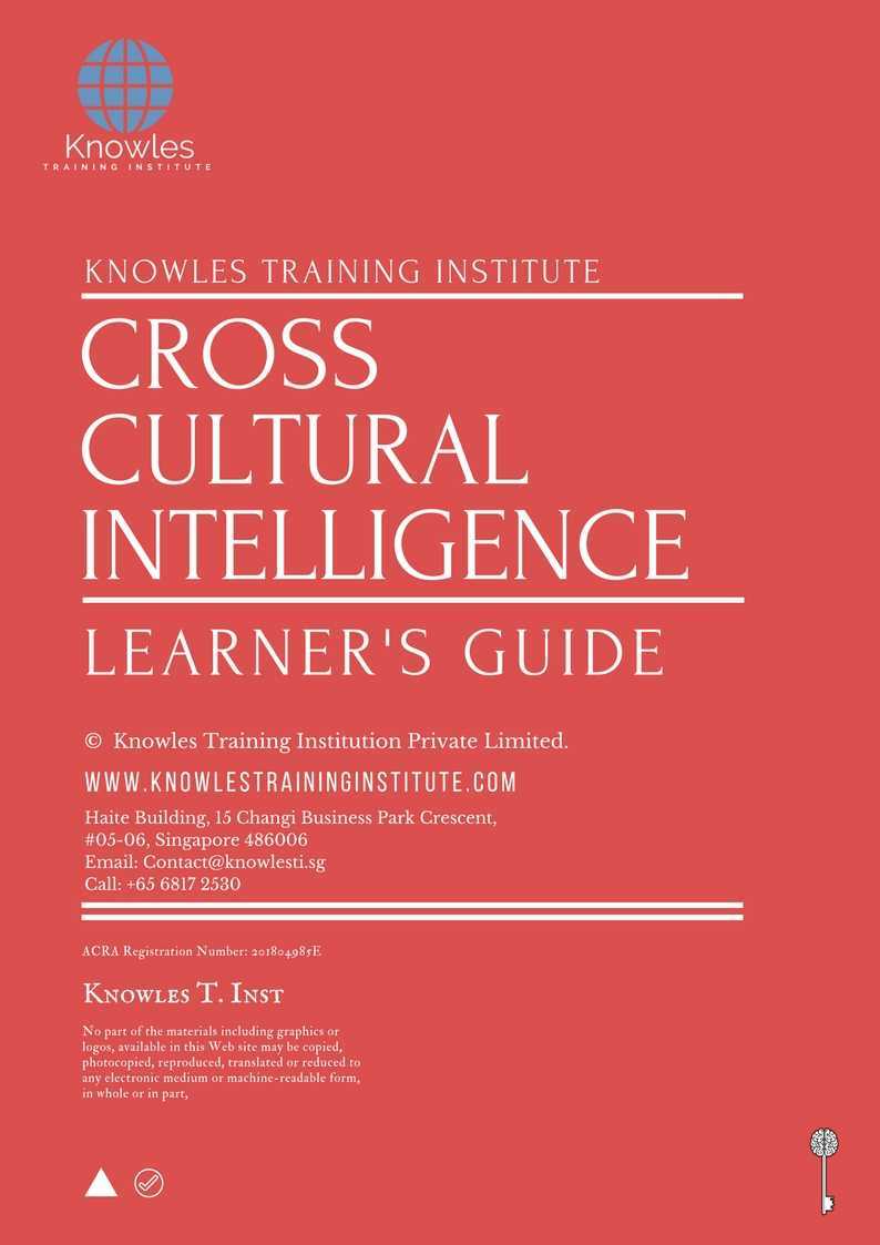 Cross Cultural Intelligence Training Course in Kenya Learner’s Guide