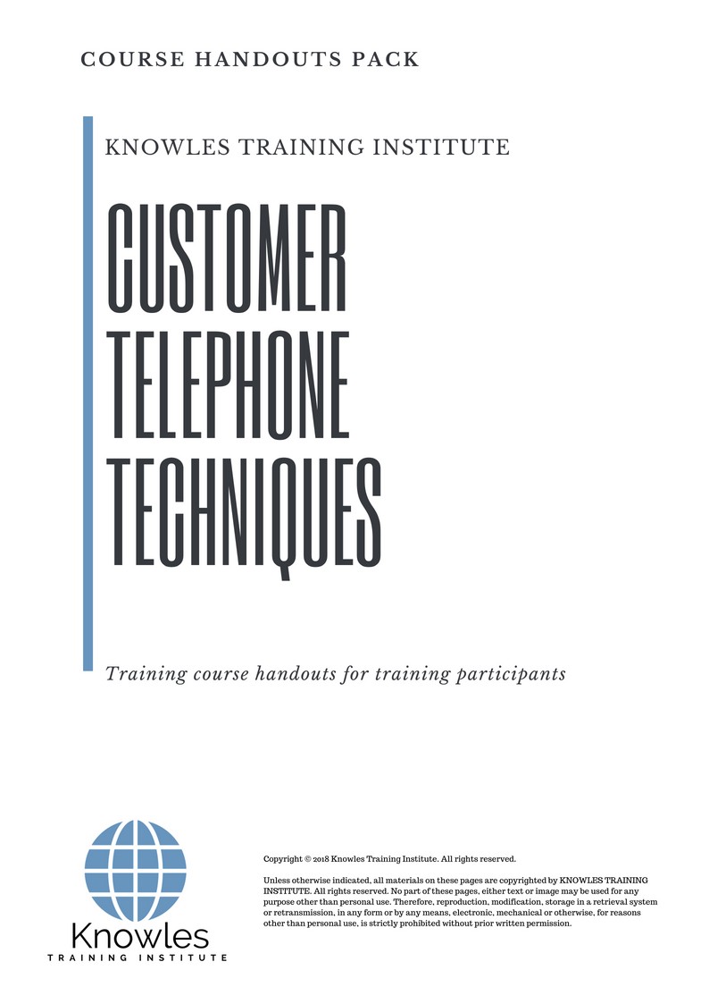 Customer Telephone Techniques Course in Kenya Handouts
