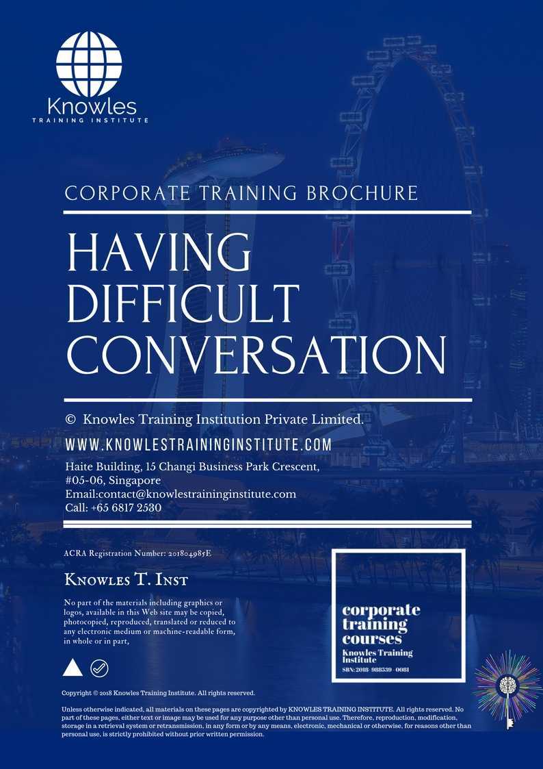Having Difficult Conversation Training Course in Kenya Brochure