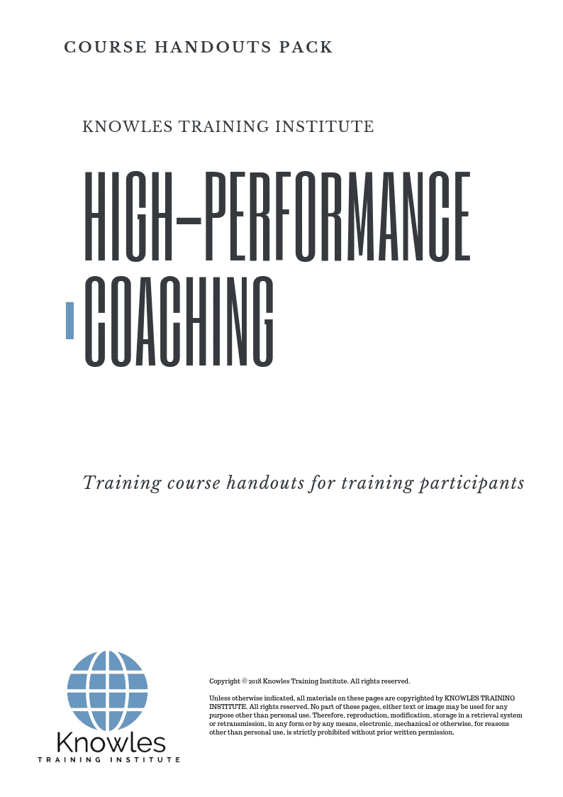 High-Performance Coaching Course in Kenya Handouts