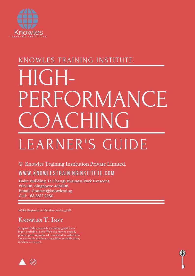 High-Performance Coaching Course in Kenya Learner’s Guide