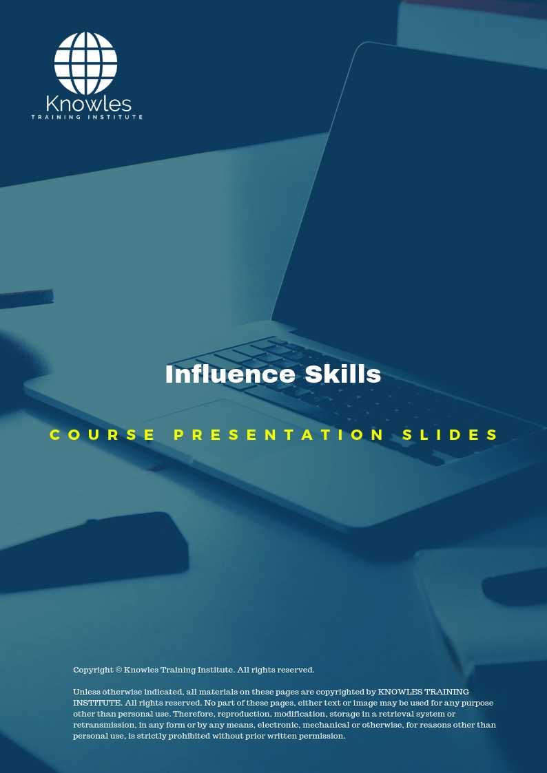 Influence Skills in Kenya PPT Slides Used During Course