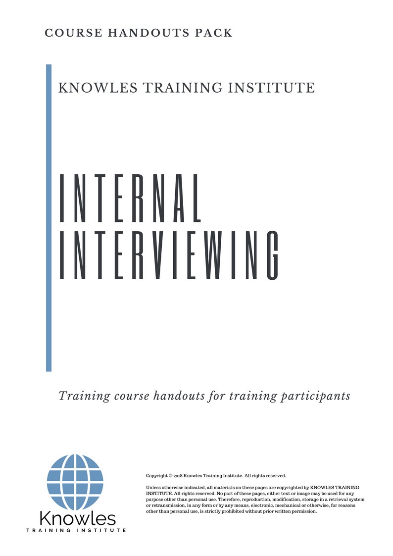 Internal Interviewing Training Course in Kenya Handouts