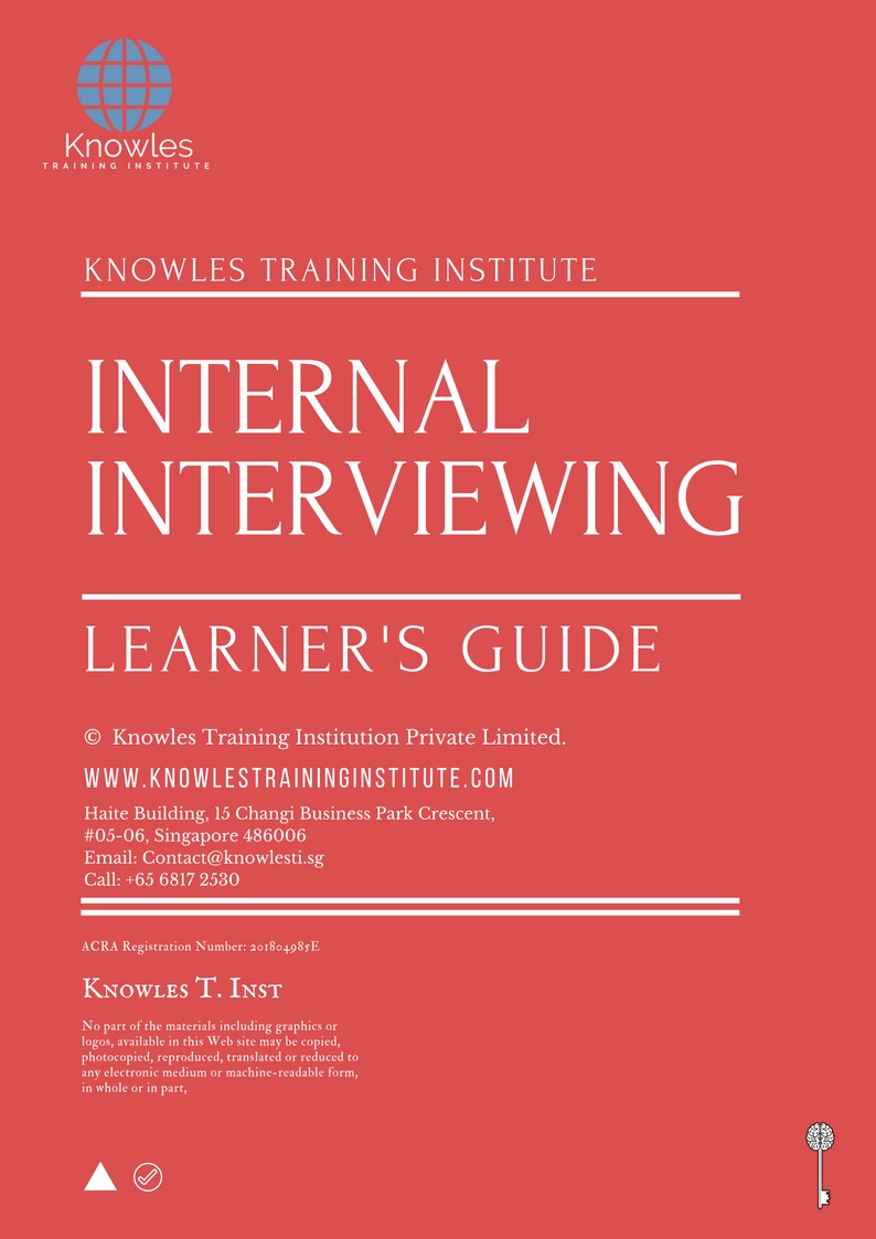 Internal Interviewing Training Course in Kenya Learner’s Guide