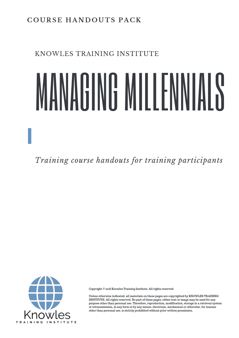 Managing Millennials Course in Kenya Handouts